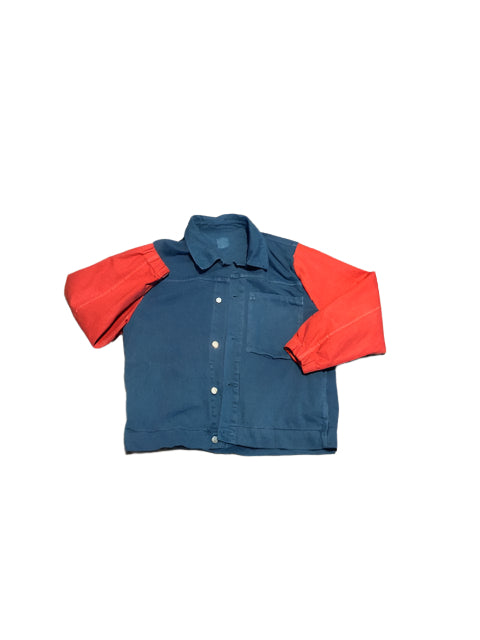 Blue Denim Jacket w/ Bright Red sleeves - Size Large