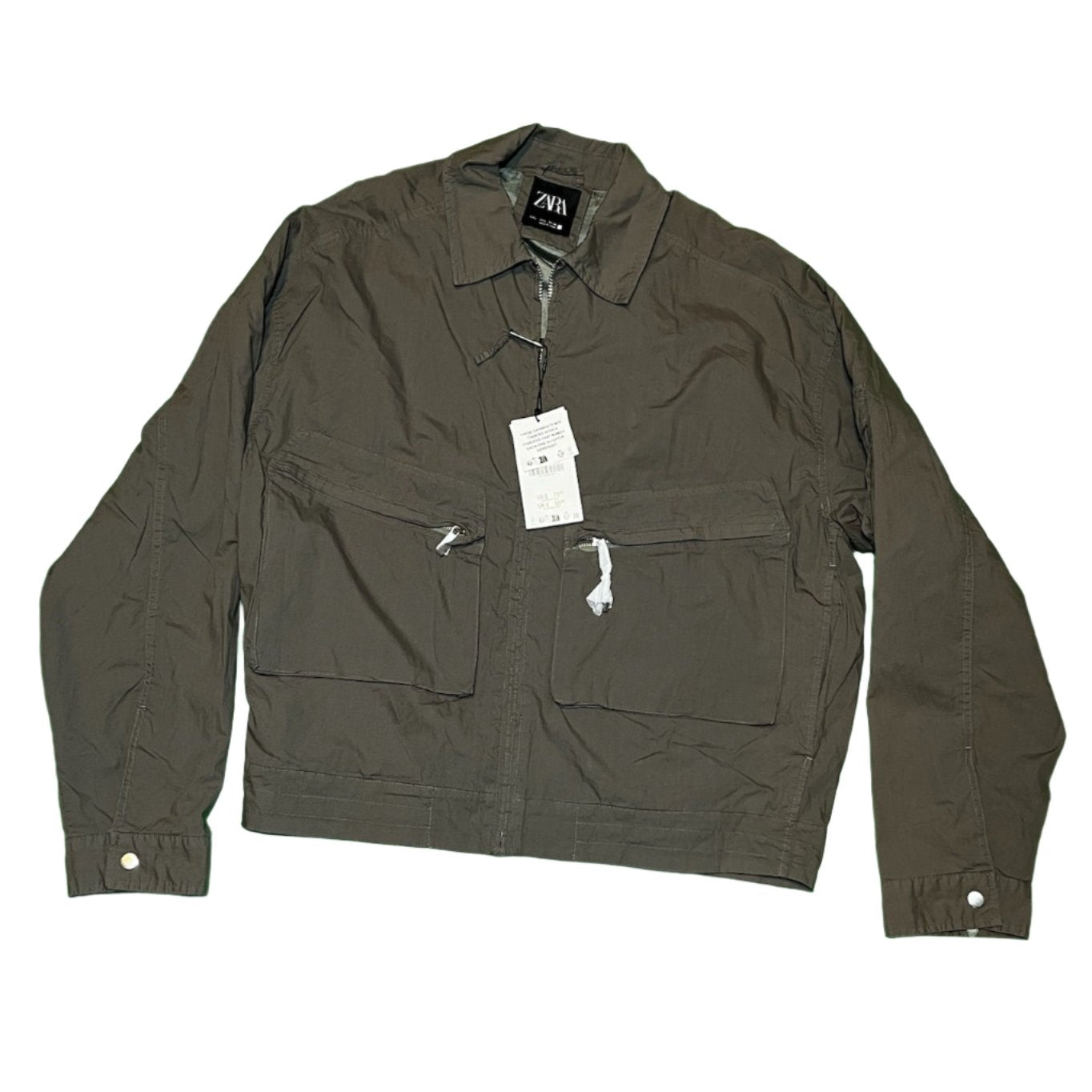 Zara Green Technical Pocket Jacket