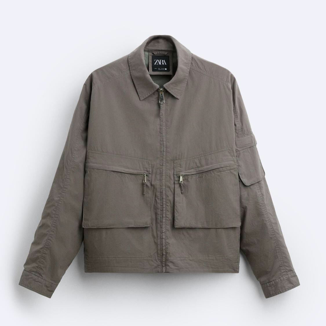 Zara Green Technical Pocket Jacket