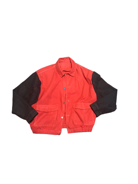 Bright Red Jacket w/ charcoal denim sleeves - Size XL