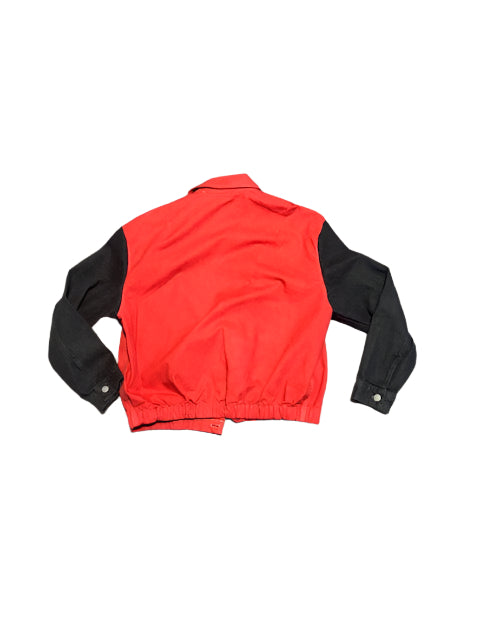 Bright Red Jacket w/ charcoal denim sleeves - Size XL