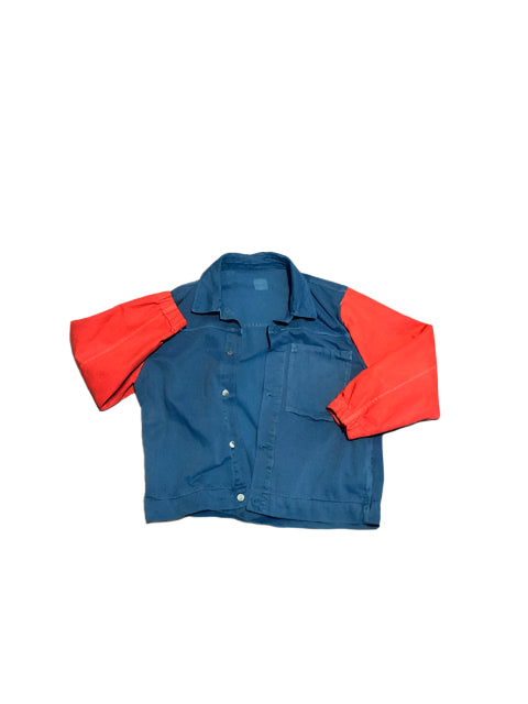 Blue Denim Jacket w/ Bright Red sleeves - Size Large