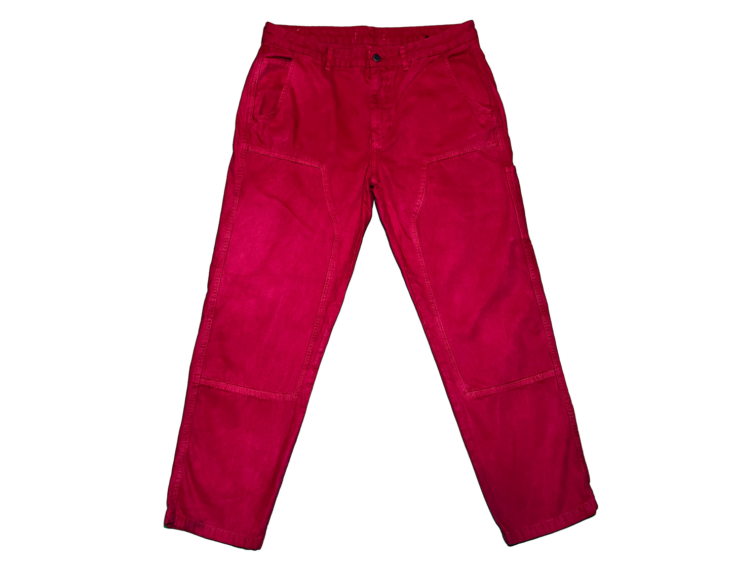 Zara Dyed Red Carpenter Pocket Pants