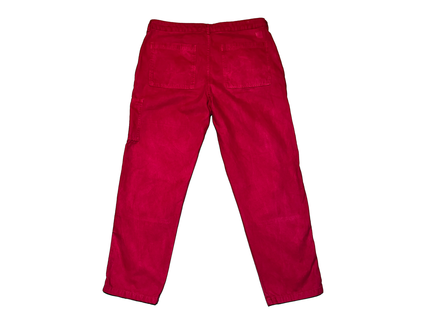 Zara Dyed Red Carpenter Pocket Pants