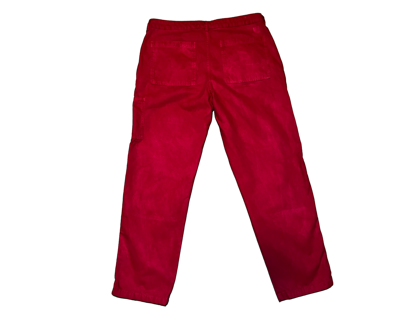 Zara Dyed Red Carpenter Pocket Pants