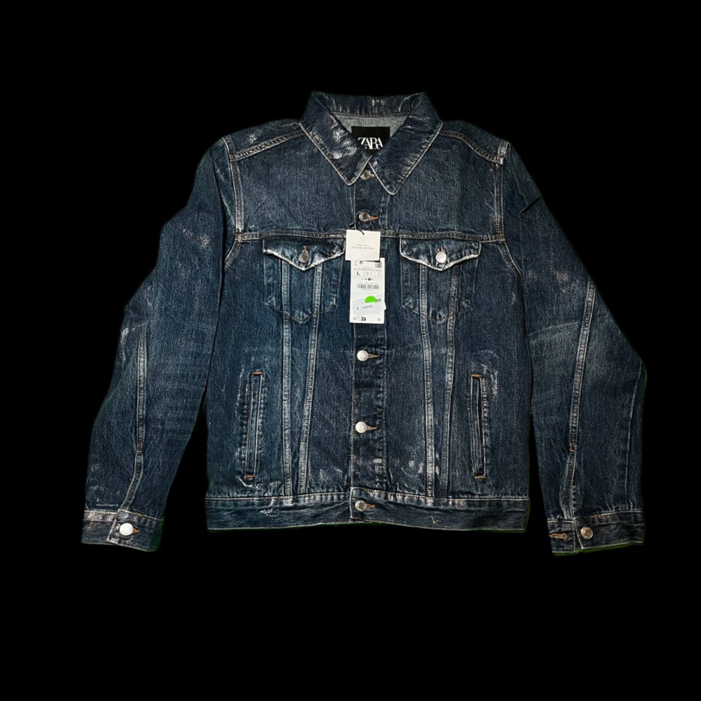 Zara Waxed Finish Denim Jacket