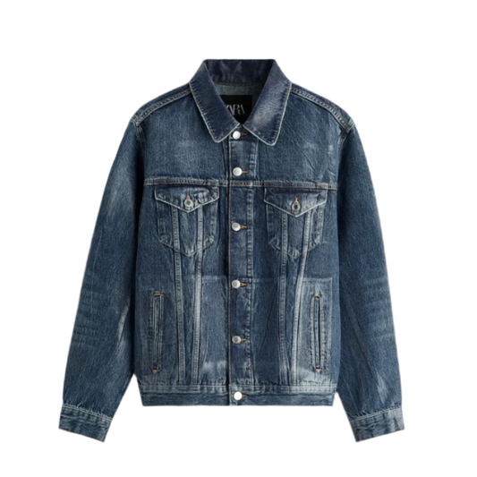 Zara Waxed Finish Denim Jacket