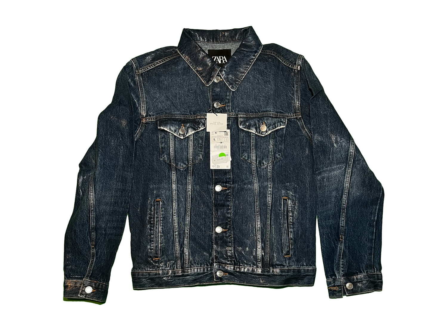 Zara Waxed Finish Denim Jacket